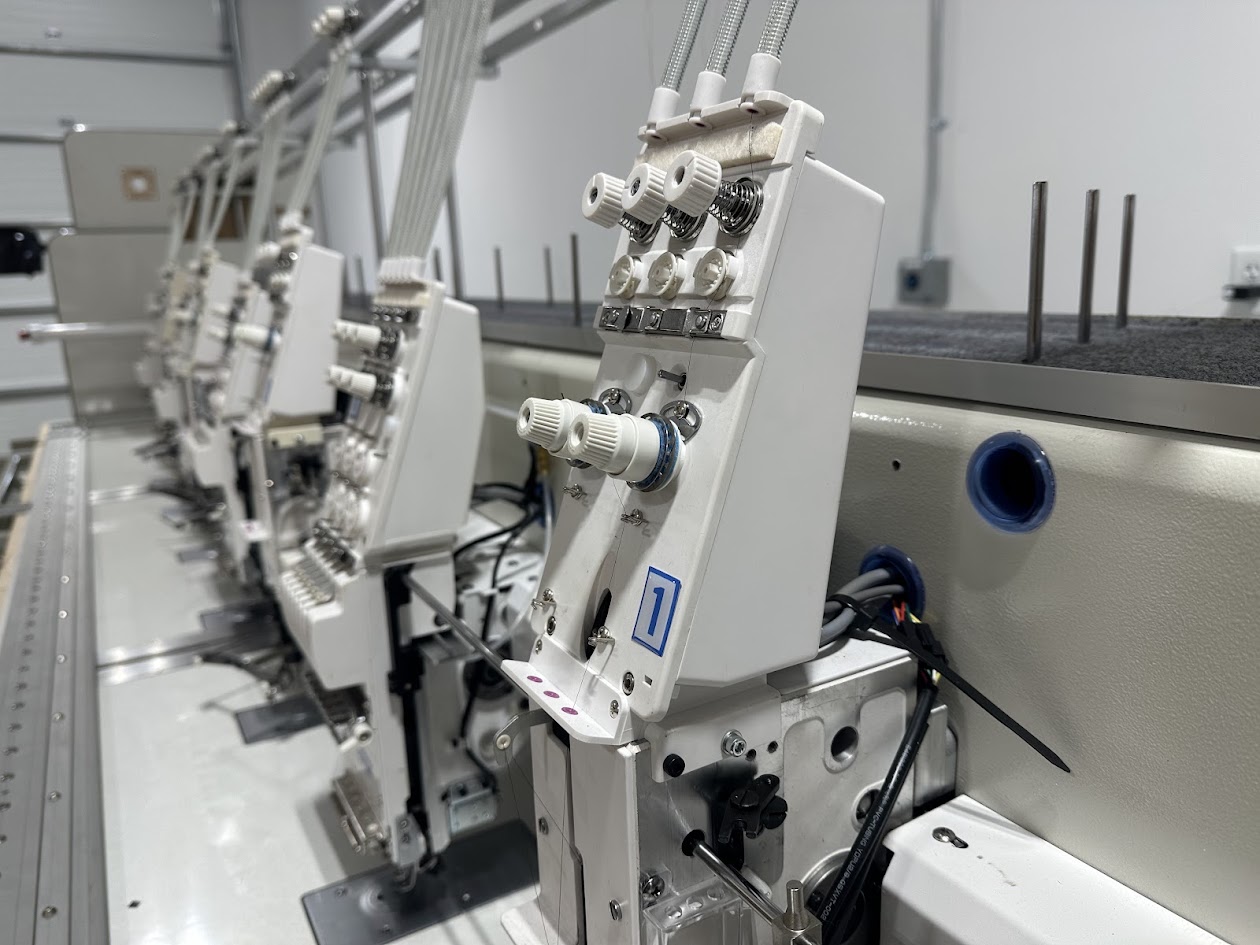 Technical embroidery machine closeup